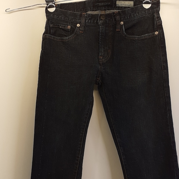 Aeropostale Slim Straight 27/28 Stretch Blue Jeans - Picture 4 of 16